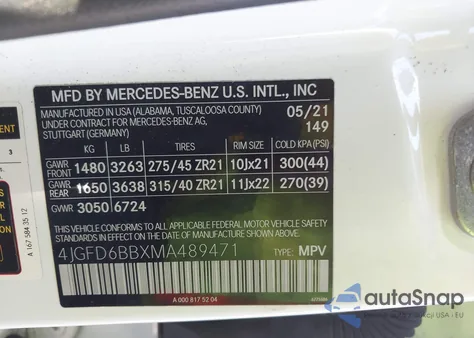 2021 Mercedes-Benz Gle Coupe Amg 53 4Matic z USA, uszkodzony, nr VIN 4JGFD6BBXMA489471